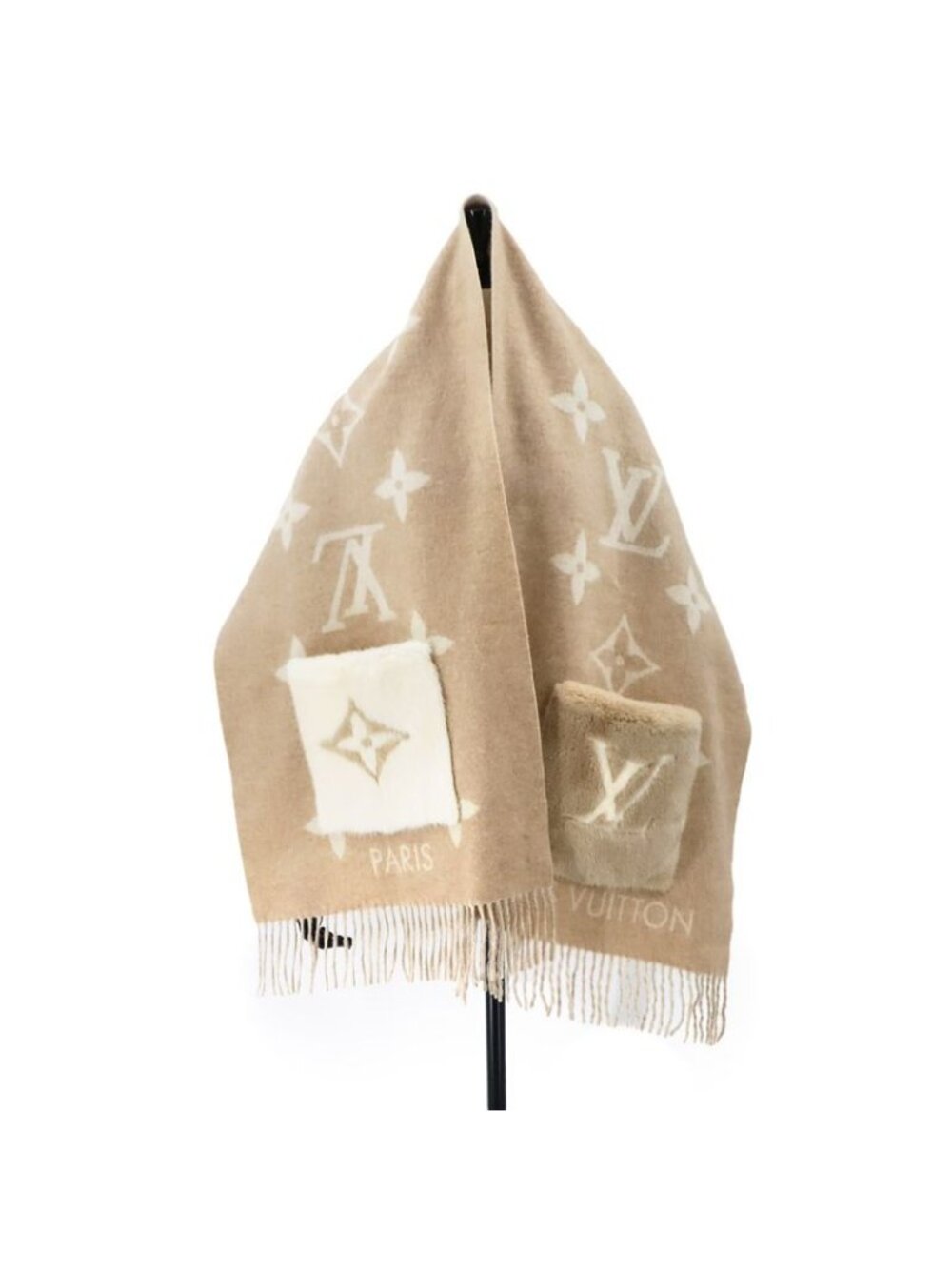 Louis Vuitton Muffler Cold Reykjavik Cashmere 100% Beige Scarf - Picture 8 of 8